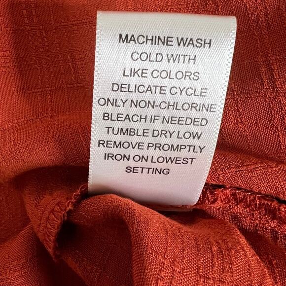 Nurture by Westbound Womens Tunic Top 1X Burnt Orange Embroidered Boho Peasant - Picture 6 of 8